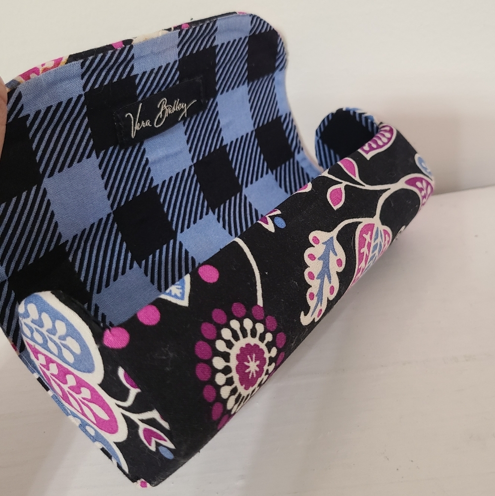 Vera Bradley Black Sunglasses Eyeglasses Carrying Case Alpine Floral Print